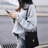 Mohair Pullover Damen - Weicher Strickpullover mit Rundhalsausschnitt