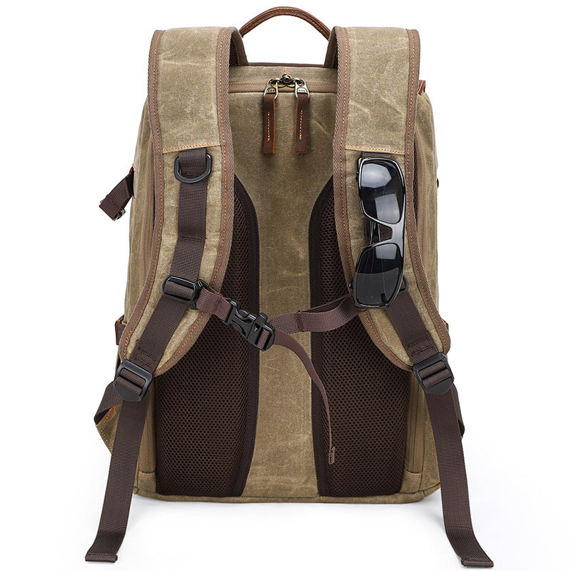Wachsstoff Rucksack Kameratasche - Vintage Canvas Fotorucksack