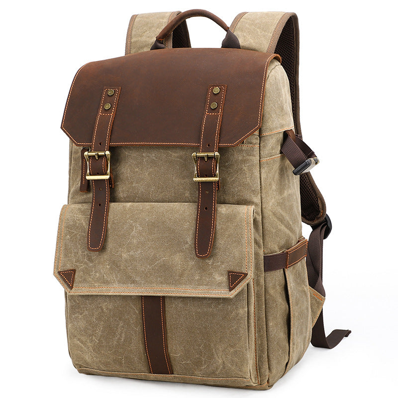 Wachsstoff Rucksack Kameratasche - Vintage Canvas Fotorucksack