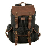 Retro Canvas Rucksack - Vintage Studenten Backpack mit Kordelzug