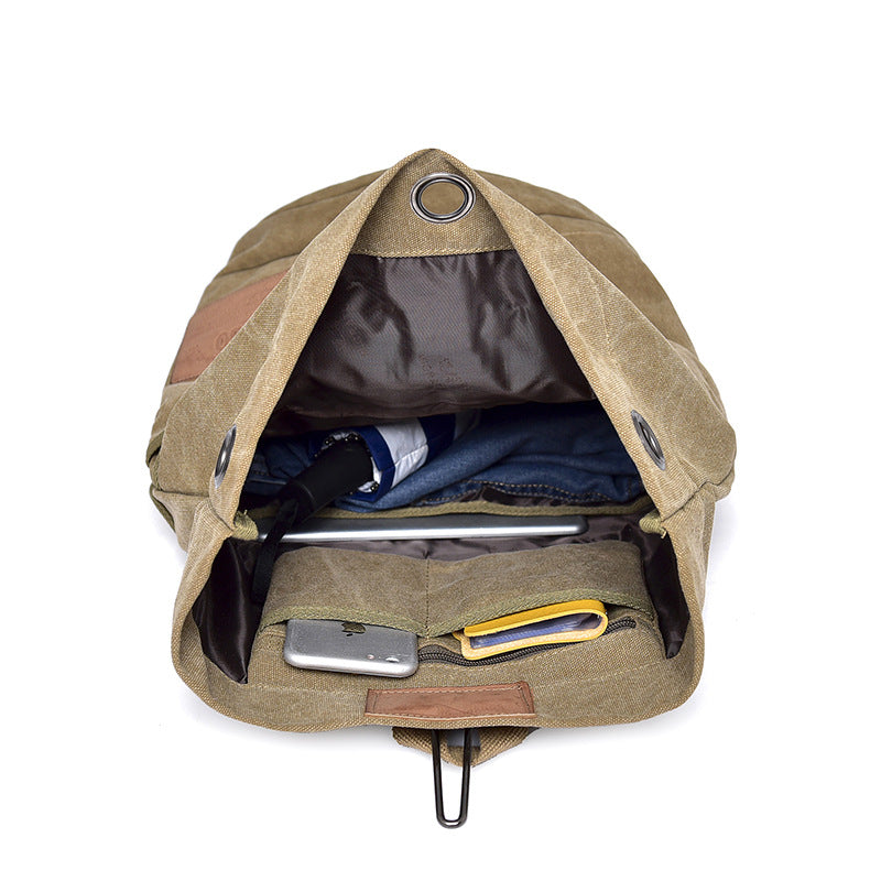 Canvas Rucksack mit Großer Kapazität und Buchstabendruck