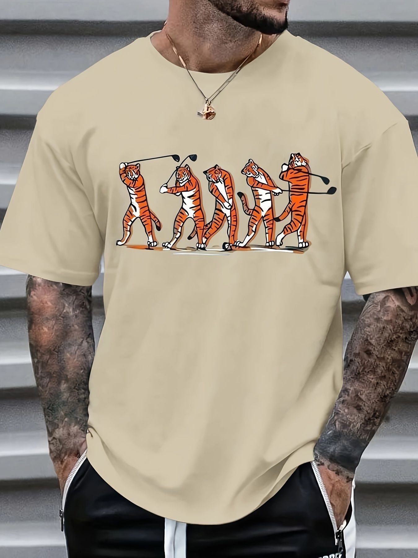 Herren Sport T-Shirt 3D Digital Print Kurzarm