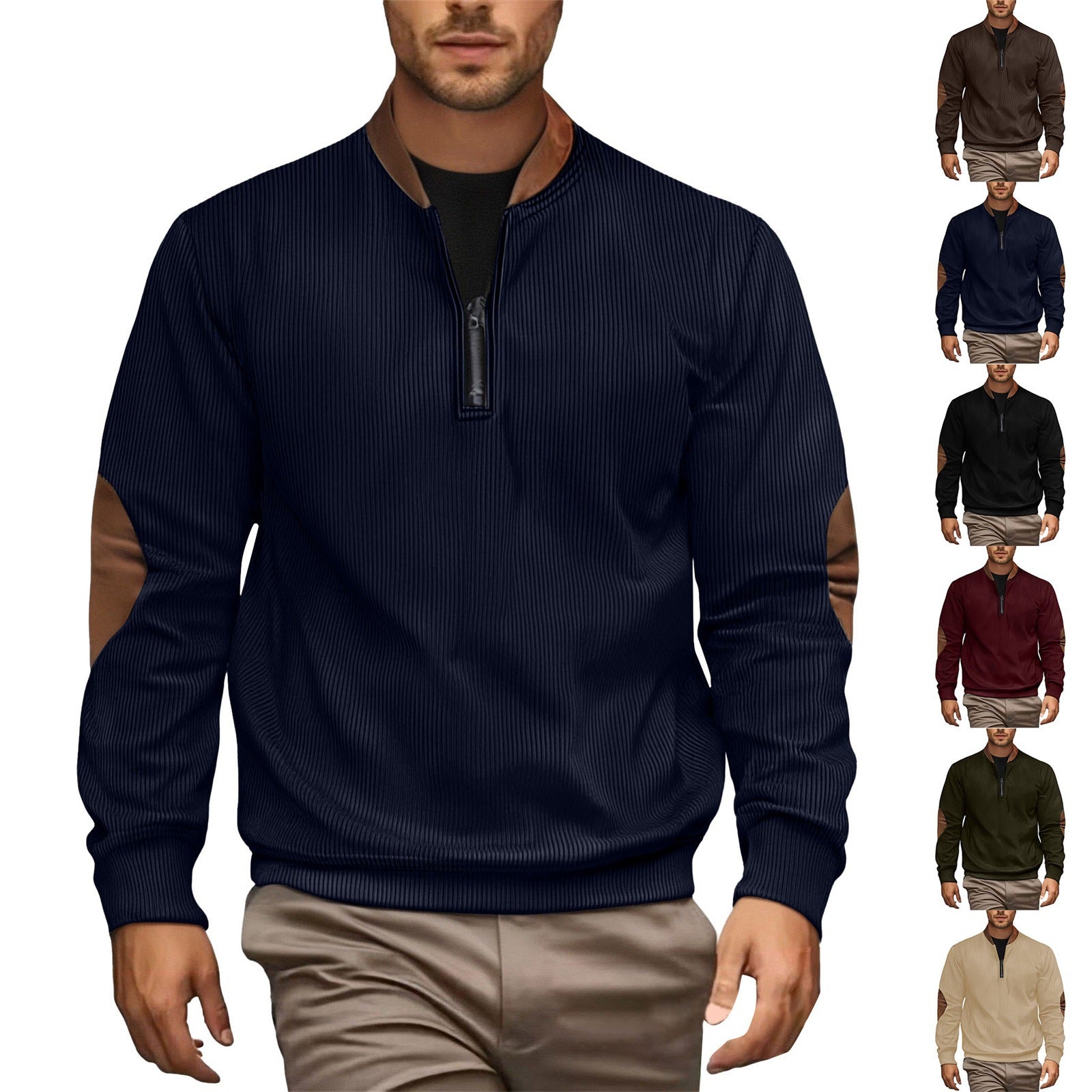 Herren Casual Jacke Pullover mit Reißverschluss