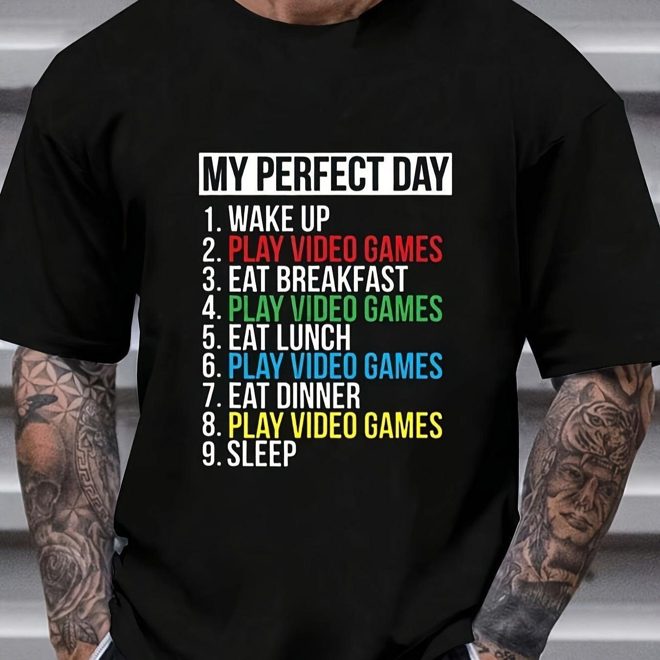 Herren Sport T-Shirt 3D Digital Print Kurzarm