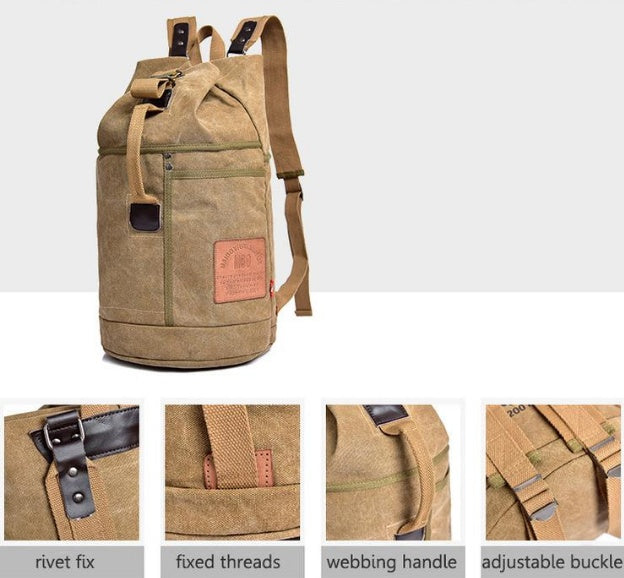 Canvas Rucksack mit Großer Kapazität und Buchstabendruck