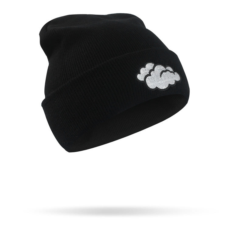 Hip Hop Wollmütze mit Wetter-Stickerei - Kreative Strickmütze