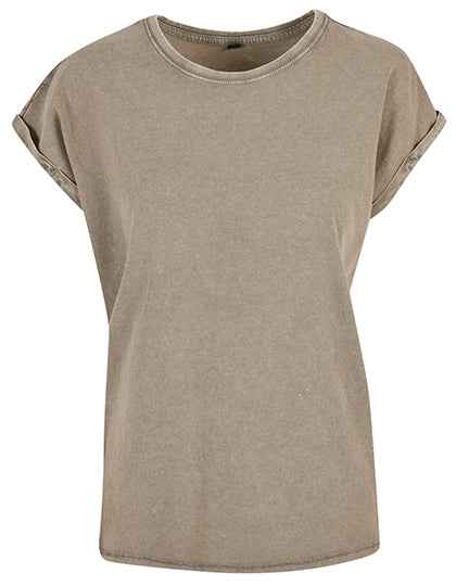 Ladies´ Acid Washed Extended Shoulder Tee - BY053