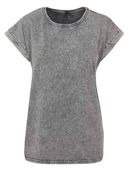 Ladies´ Acid Washed Extended Shoulder Tee - BY053