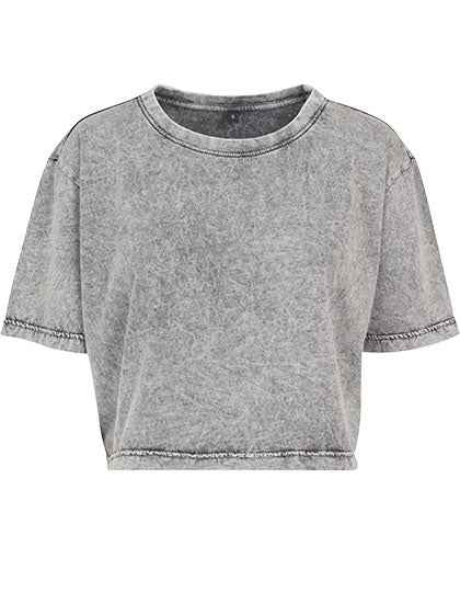 Ladies´ Acid Washed Cropped Tee - BY054