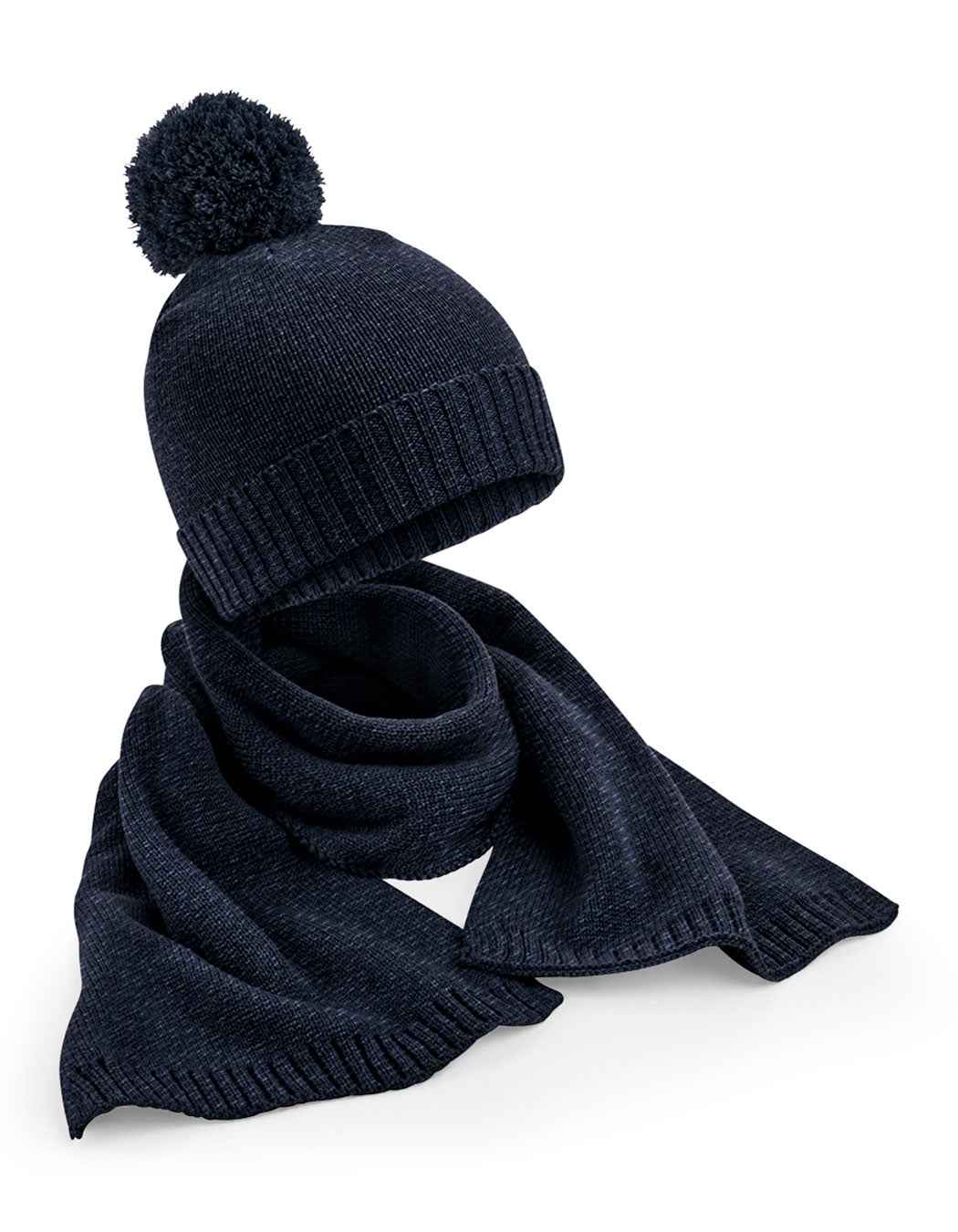 Knitted Scarf and Beanie Gift Set - CB401
