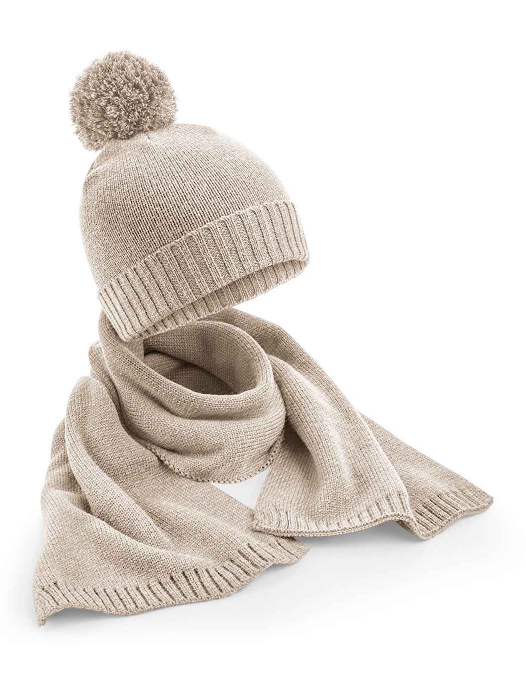 Knitted Scarf and Beanie Gift Set - CB401