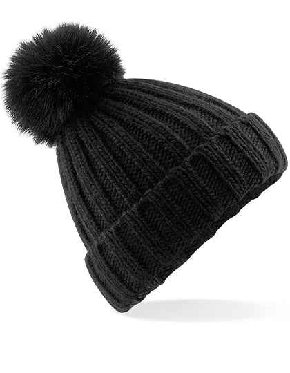 Verbier Faux Fur Pop Pom Chunky Beanie - CB413