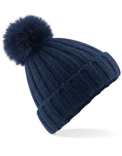 Verbier Faux Fur Pop Pom Chunky Beanie - CB413