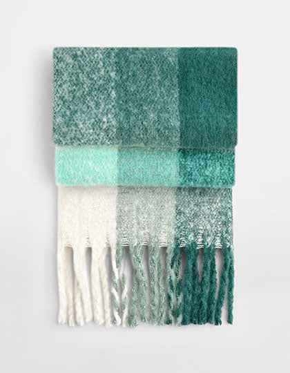 Fluffy Check Scarf - CB494R