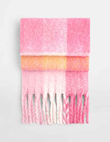 Fluffy Check Scarf - CB494R