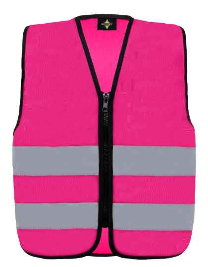 Kids´ Hi-Vis Safety Vest With Front Zipper Aalborg - KX201