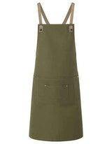 Latzschürze Urban-Nature mit Kreuzbändern und großer Tasche - KY120
