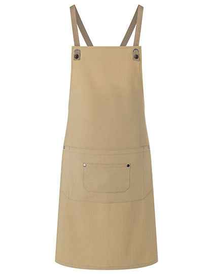 Latzschürze Urban-Nature mit Kreuzbändern und großer Tasche - KY120