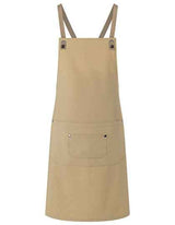 Latzschürze Urban-Nature mit Kreuzbändern und großer Tasche - KY120