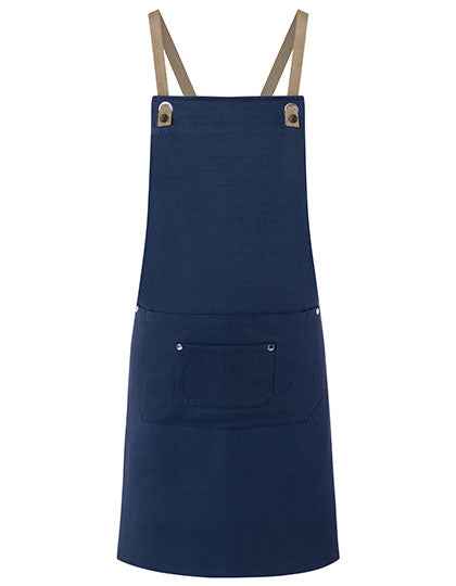 Latzschürze Urban-Nature mit Kreuzbändern und großer Tasche - KY120