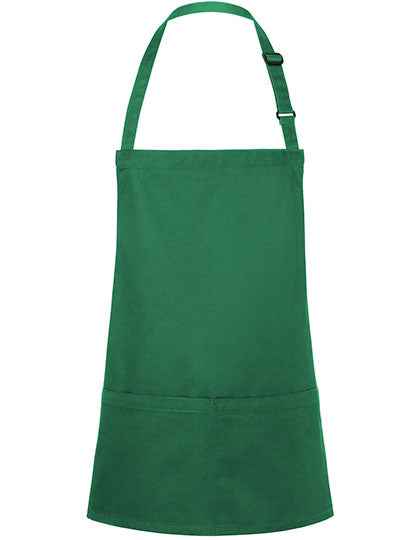 Kurze Latzschürze Basic mit Schnalle und Tasche - KY123