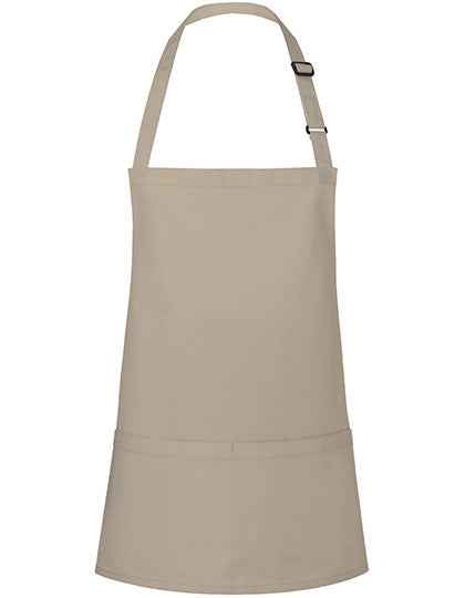 Kurze Latzschürze Basic mit Schnalle und Tasche - KY123