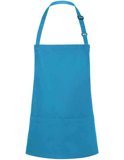 Kurze Latzschürze Basic mit Schnalle und Tasche - KY123