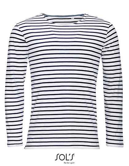 Men´s Long Sleeve Striped T-Shirt Marine - L01402