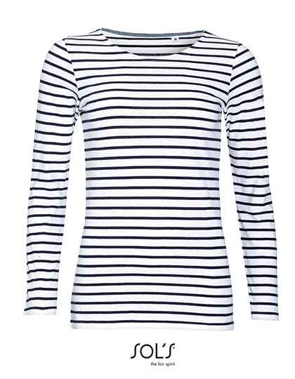 Women´s Long Sleeve Striped T-Shirt Marine - L01403