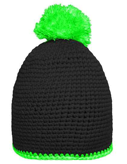 Pompon Hat With Contrast Stripe - MB7964