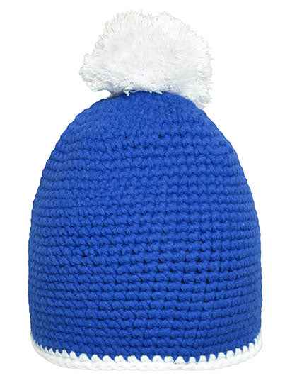 Pompon Hat With Contrast Stripe - MB7964