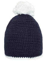 Pompon Hat With Contrast Stripe - MB7964