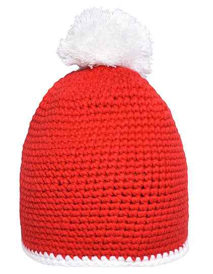 Pompon Hat With Contrast Stripe - MB7964