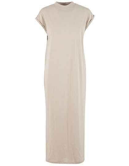 Ladies Long Extended Shoulder Dress - NM045