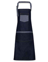 Domain Contrast Denim Bib Apron - PW127