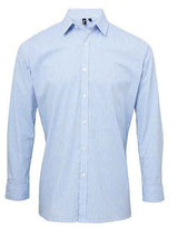 Men´s Microcheck (Gingham) Long Sleeve Cotton Shirt - PW220