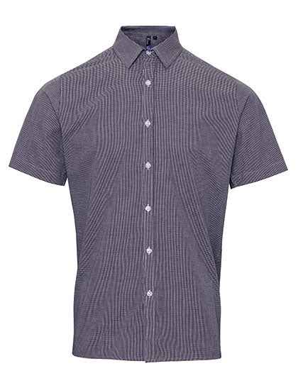 Men´s Microcheck (Gingham) Short Sleeve Cotton Shirt - PW221