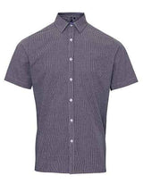 Men´s Microcheck (Gingham) Short Sleeve Cotton Shirt - PW221