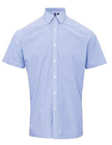 Men´s Microcheck (Gingham) Short Sleeve Cotton Shirt - PW221