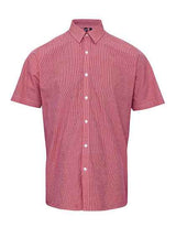 Men´s Microcheck (Gingham) Short Sleeve Cotton Shirt - PW221