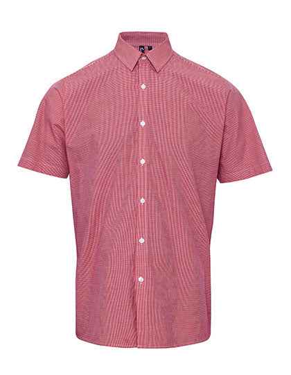 Men´s Microcheck (Gingham) Short Sleeve Cotton Shirt - PW221