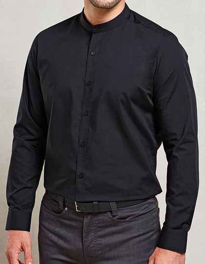 Men´s Banded Collar Grandad Long Sleeve Shirt - PW258