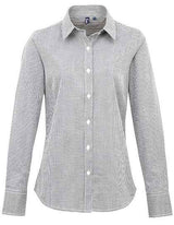Women´s Microcheck (Gingham) Long Sleeve Cotton Shirt - PW320