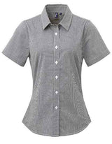 Women´s Microcheck (Gingham) Short Sleeve Cotton Shirt - PW321