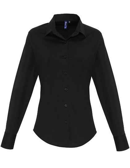 Women´s Stretch Fit Poplin Long Sleeve Cotton Shirt - PW344