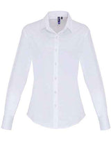 Women´s Stretch Fit Poplin Long Sleeve Cotton Shirt - PW344