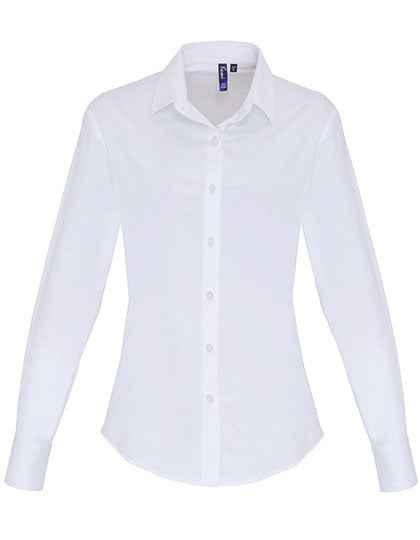 Women´s Stretch Fit Poplin Long Sleeve Cotton Shirt - PW344