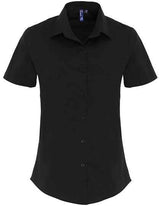 Women´s Stretch Fit Poplin Short Sleeve Cotton Shirt - PW346