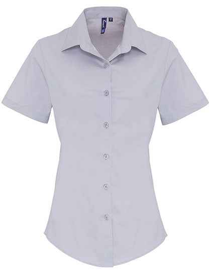 Women´s Stretch Fit Poplin Short Sleeve Cotton Shirt - PW346