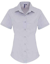 Women´s Stretch Fit Poplin Short Sleeve Cotton Shirt - PW346